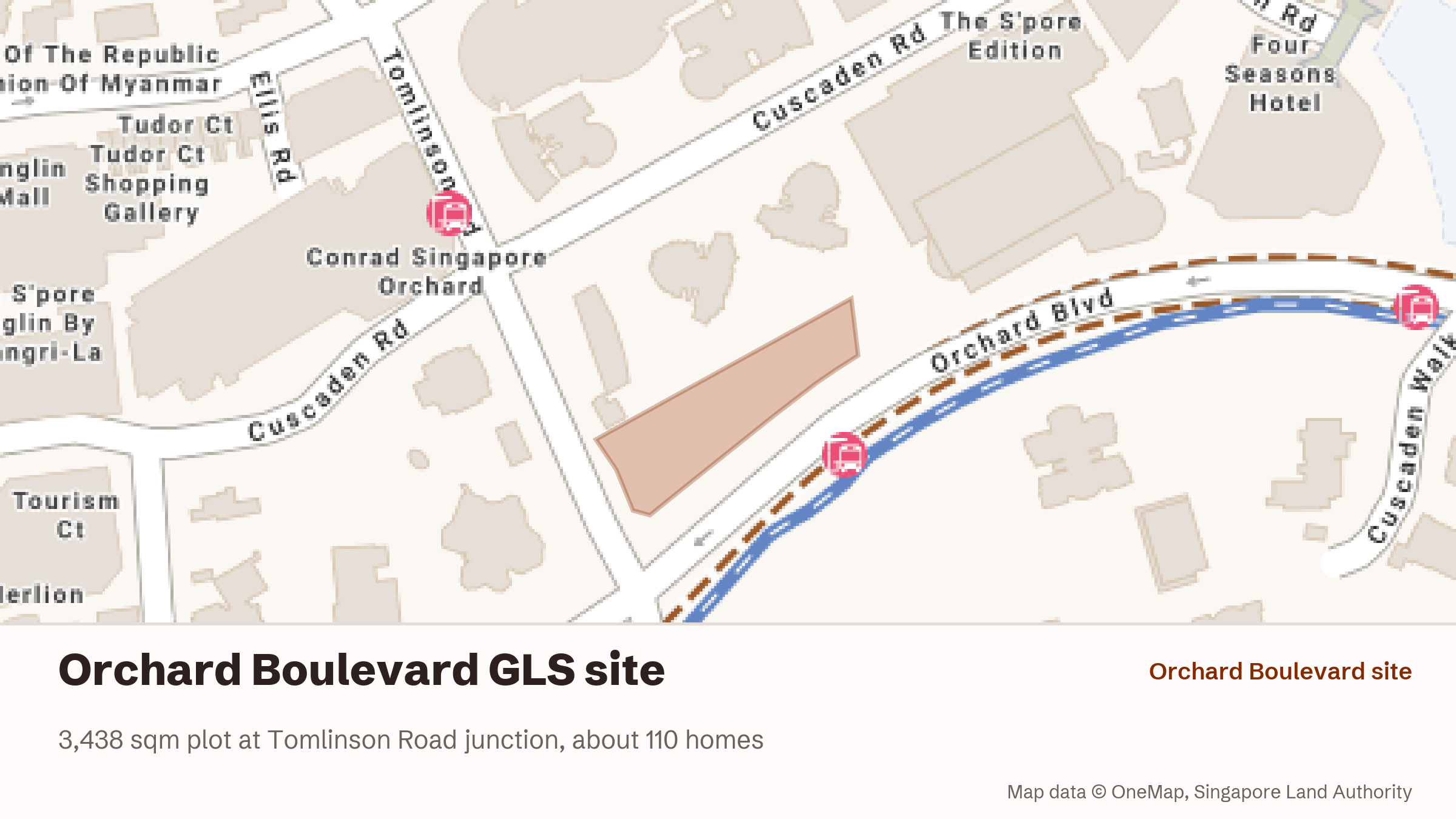 Map of the Orchard Boulevard GLS site at the junction of Tomlinson Road and Orchard Boulevard